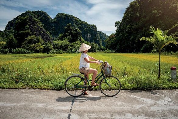 (Image)-image-Vietnam-Touriste-faisant-du-velo-dans-les-rizieres-de-Ninh-Binh-as_514207120 - Photo