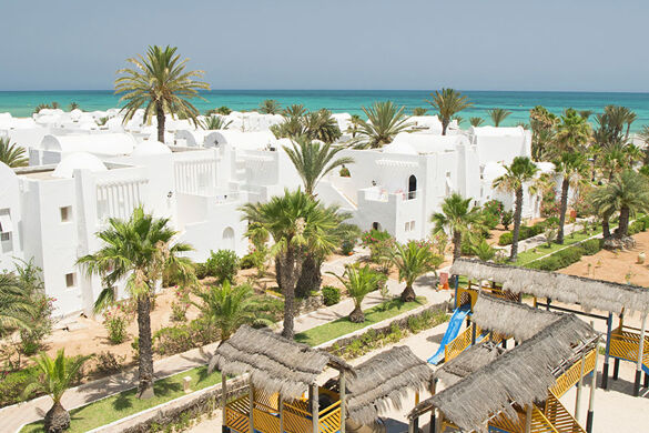 vue sur les bungalows blancs - Photo